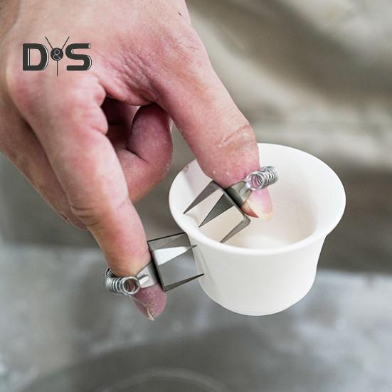 2 Adet Sırlama Daldırma Klipsi Paslanmaz Çelik Ergonomik Konfor Kolay Temizlenir Çok Fonksiyonlu Sır Rengi Uygulama Aracı