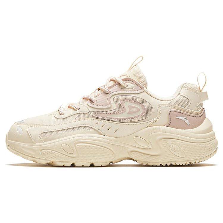 Anta Starlight Comfortable Breathable Support Low Top Chunky Sneakers Women's Ecru 922348836-2