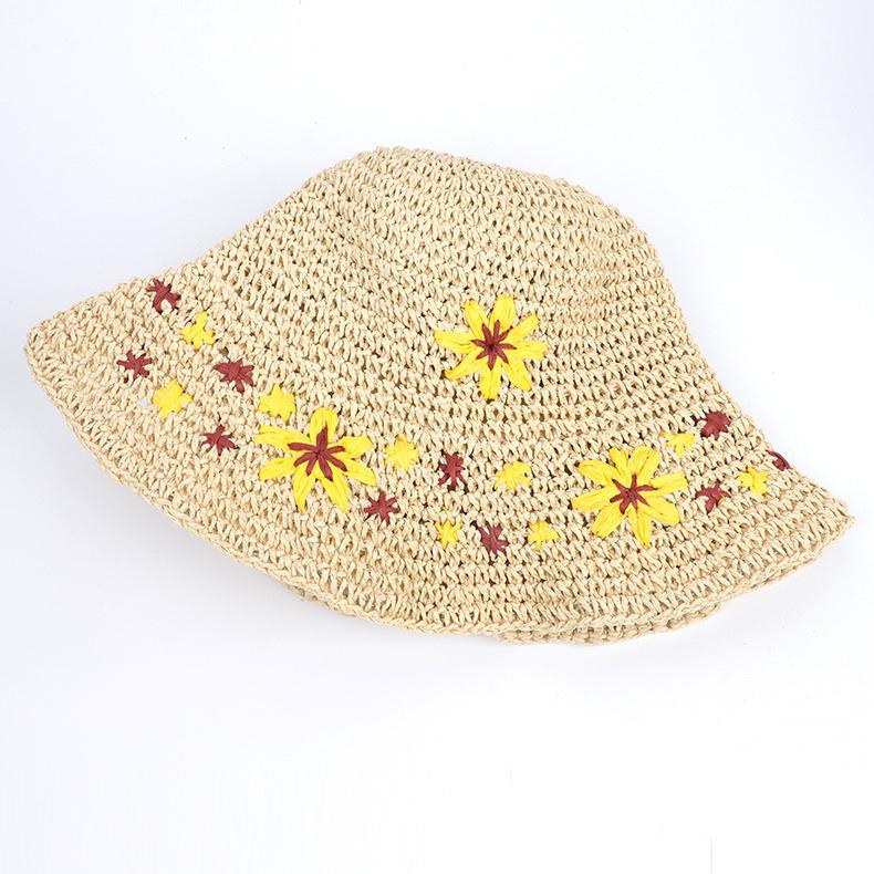 Woven Straw Hat Women's Summer Sun Protection Sun Hat Travel Beach Sun Hat Vacation Breathable Foldable