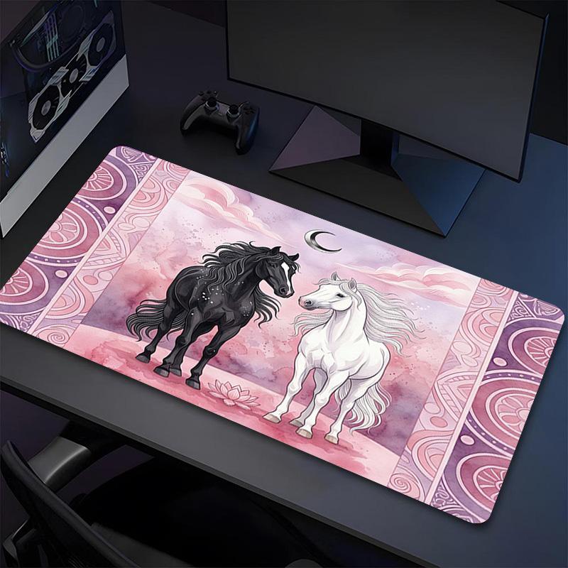 Horse Dream Xl Gaming Mouse Pad Nonslip Rubber Base Stitched Edge Waterproof Desk Mat For Pc Laptop Gamer Office Computer Accessories C927373