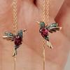 1 Pair Drop Earrings Attractive Non-allergenic Eco-friendly Hummingbird Long Pendant Dangle Earrings for Daily