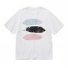 Men's Breathable Classic T-Shirt Pastel Blue Black Pink Feather Tee White Tops