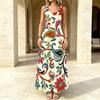 Women's Sleeveless Paisley Pattern Floor-Length Dress,Comfortable Flowy Skirt,Ideal for Beach Vacation,Daily Casual & Friend Gatherings