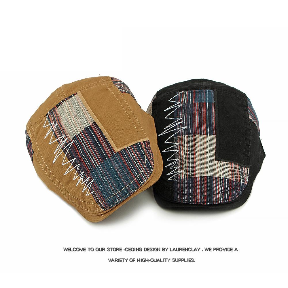 Vintage Keps Herr Brittisk Basker Sömmar Framåtkeps Dam Skärmkeps