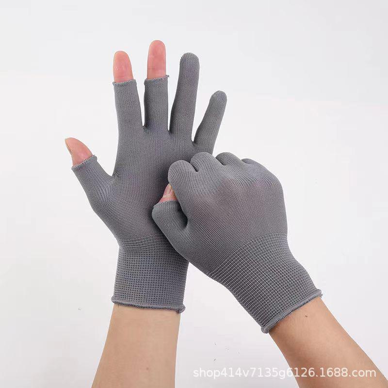Nylon Two-Finger Work Gloves - Unisex, Durable, and Wear-Resistant