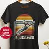 Jesus Saves Soccer Goalie Tee, Funny Christian Soccer Shirt, Religious Humor