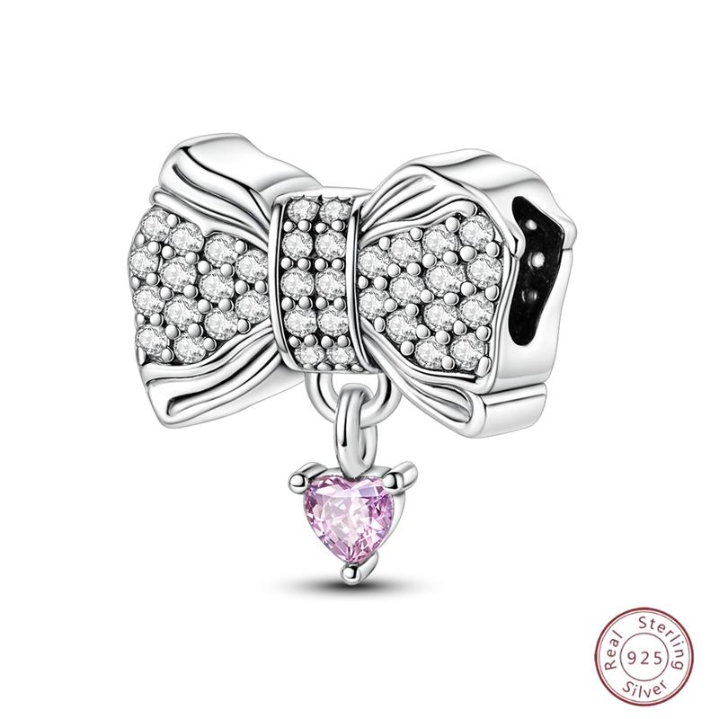 New Copper Charm Bead Mother'S Day Love Heart Family Charm Bead Pendant Fits Bracelet Womens Jewelry Gift