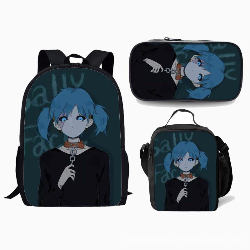 Sally Face Backpack Set With 17inch Large Capacity Student Computer Bag For Daily Use