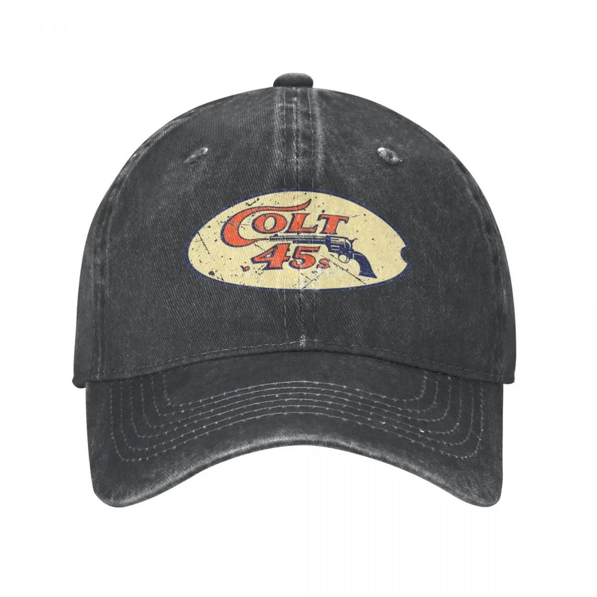 Houston Colt Gun Texas Unisex Style Baseball Cap Distressed Washed Hats Cap Retro Outdoor Summer Snapback Hat One Size
