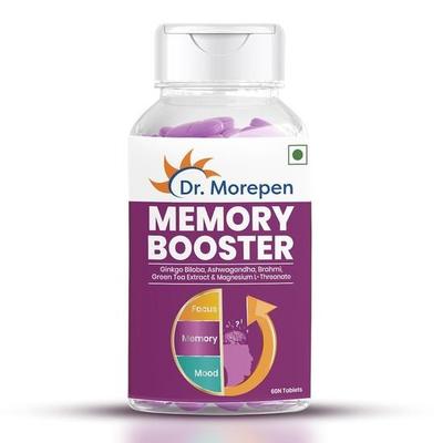 DR. MOREPEN Compresse per Memoria, Concentrazione e Umore Arricchite con GABA, Ashwagandha, Camomilla & Brahmi-Vitamine B1, B2, B3, Magnesio