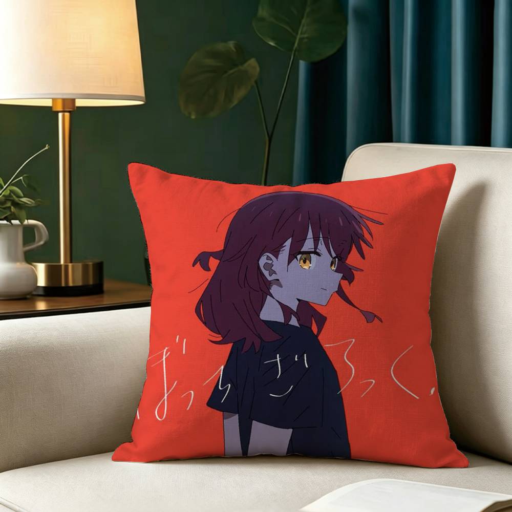 Bocchi The Rock Ikuyo Kita Square Doublesided Printed Pillow Case Bedroom Bedside Pillow Sofa Cushion Cover