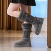 Long Boots Winter New Medium Tube Fluffy Large Thick-soled Cotton Shoes Curly Snow Boots Thickened Warm Short Boots