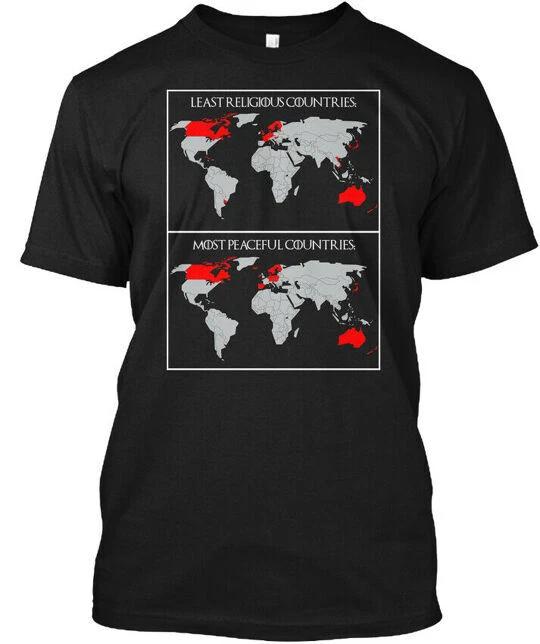 

Светская и мирная унисекс футболка с наименьшей религиозностью, сделано в США S-5XL M