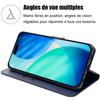Case for iPhone 17 - BOOLING - Flip Case Synthetic Leather Anti-Scratch Navy Blue - 2 Tempered Glasses