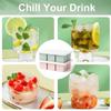 Flexible Silicone Ice Cube Tray - 6-Cavity Easy Release Mold for Crystal Clear Ice Cubes 6x Faster Freezing