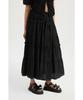 LUCKY CHOUETTE Shirring Back Banding Long Skirt (Black) Lfkax25560Bkx