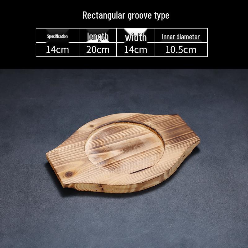 High-Temperature Resistant Fir Wood Heat Insulation Tray for Clay Pot Grilling