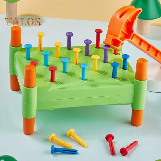 Juguete de Tablero de Golpear Uñas para Bebés con Bolsa de Almacenamiento de Martillo Habilidades Motoras Finas Concentración Entrenamiento de Fuerza Niños Pequeños Educativo Tablero de Clavijas de Doble Cara