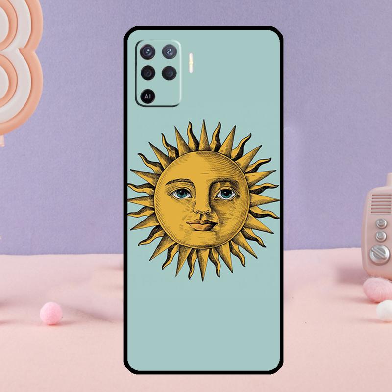 Sun Moon Art Phone Case For Oppo A38 A18 A58 A78 A98 A79 A40 A60 A80 A16 A76 A96 A15 A74 A94 A54 A77 A17