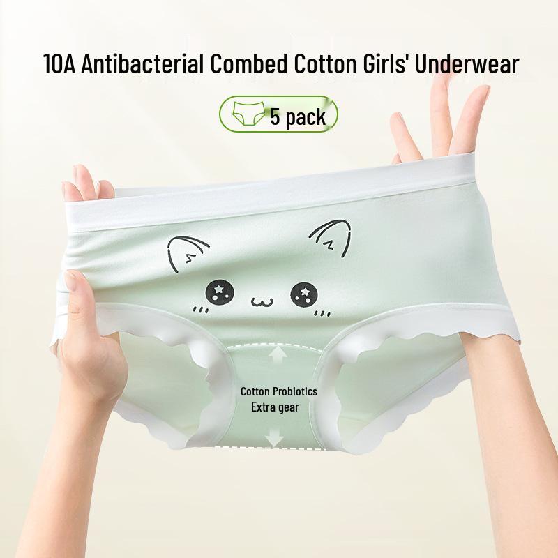 Girls' Pure Cotton Boxer Briefs for Children and Teens