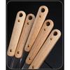 HANYANG Spatule en Acier Inoxydable Ustensiles de Cuisine Spatule à Manche en Bois Spatule de Cuisine