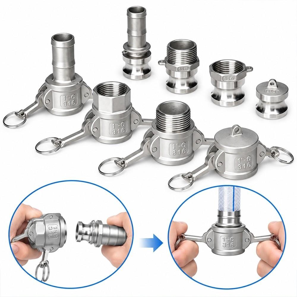 Stainless Steel Quick Connect Fitting Thread Adapter  for Water Oil Pump Pipe Systems