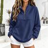 Gefütterter Viertelreißverschluss-Pullover-Sweatshirt für Damen mit Raglanärmeln für Herbst und Winter