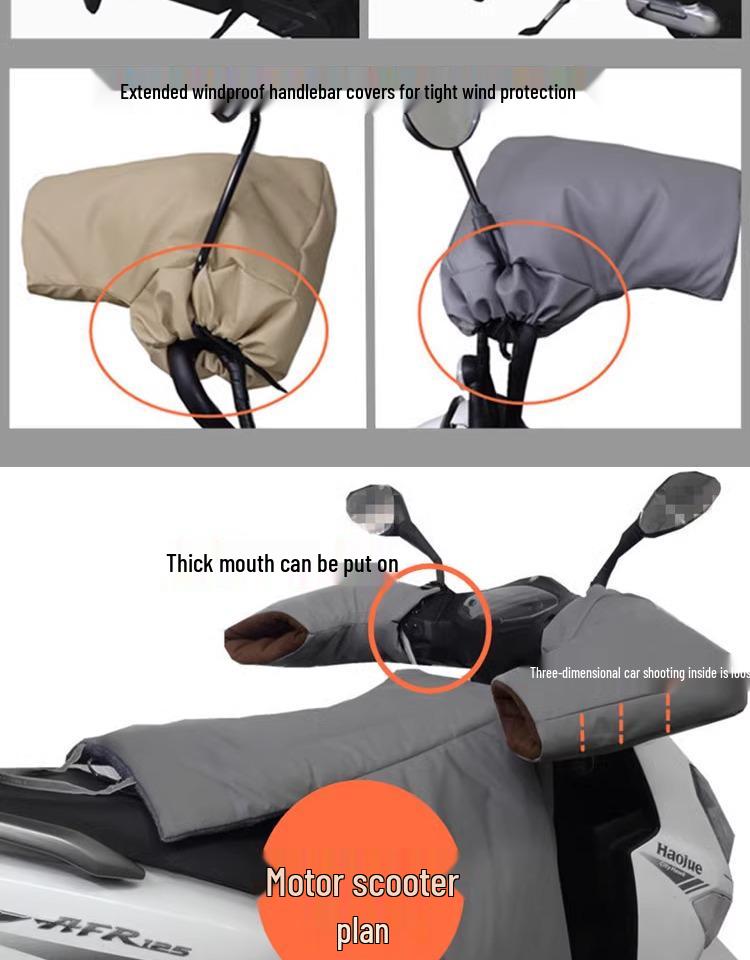Electric Car & Motorcycle Winter Windshield Quilt - Thickened Velvet Leather