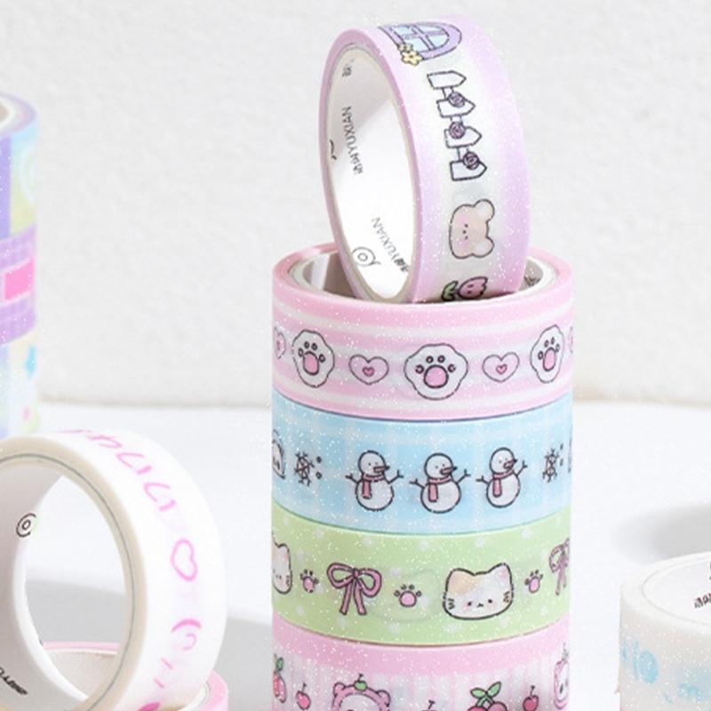 5Pieces Sweet Themed Washi Tape Rolls Creative Decorative Tape Stickers for Journals And Handmade Projects Craft Supply