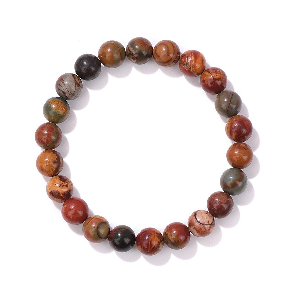8Mm Natural Stone Bead Bracelet Men's Turquoise Elastic Bracelet.