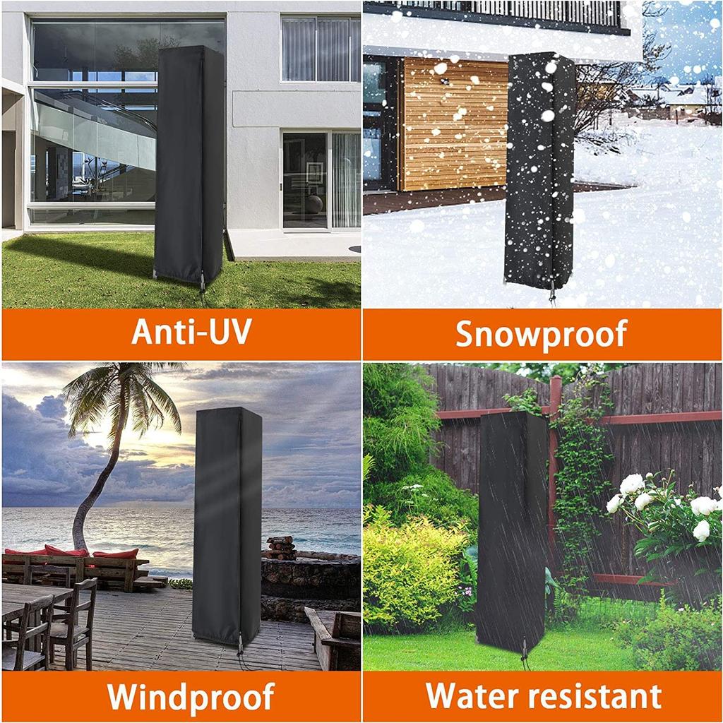 2/1PCS Pyramid Torch Patio Heater Cover Heavy Duty Standing Patio Heater Protector For Outdoor Triangle Glass Tube Heater