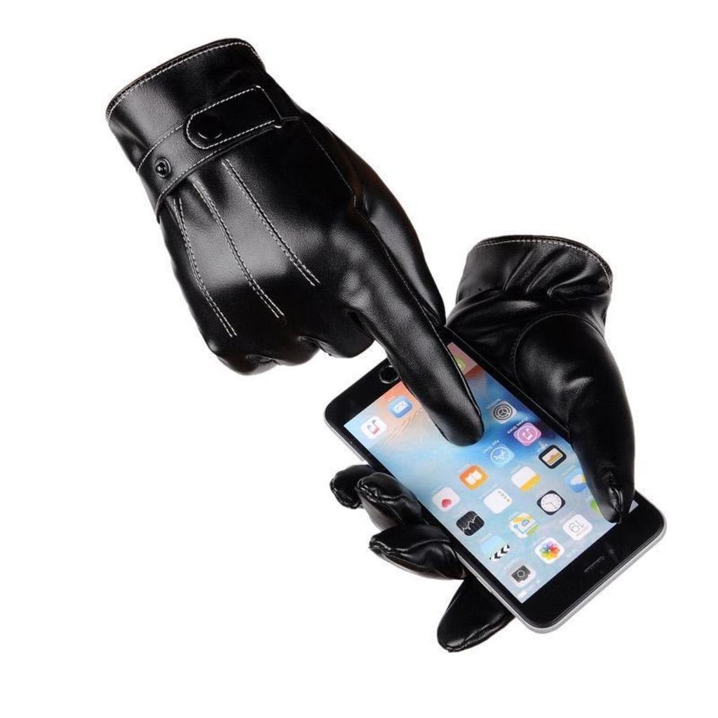 Men's and Women's Touch Screen Leather Gloves Are Warm, Waterproof, Windproof, and Thickened with Fleece for Outdoor Motorcycle Riding In Winter