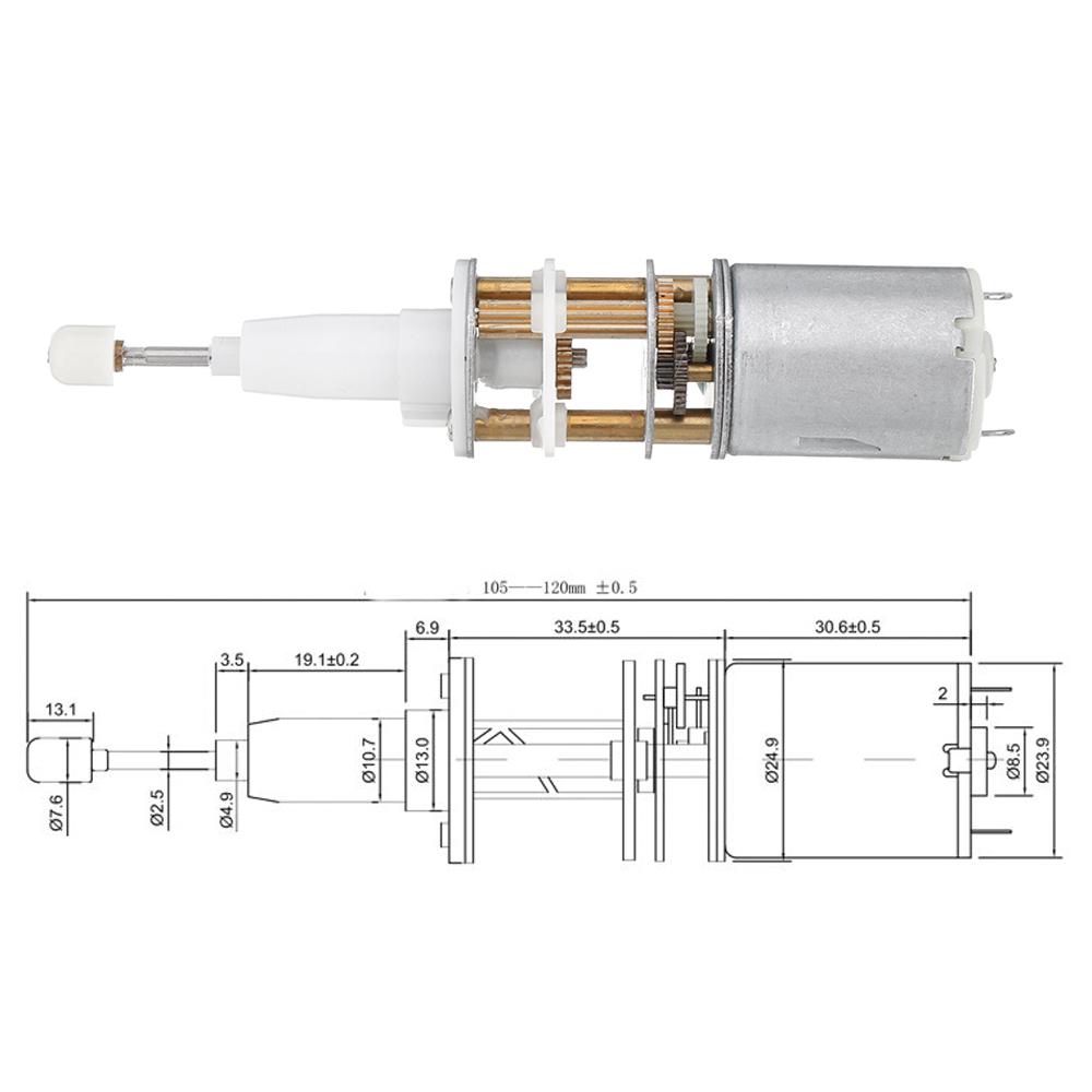 

Micro DC 3V/6V Telescopic Rotary Motor Low Speed Permanent Geared Motor for Home Appliance System Toys Telescopic Distance 15mm 6V