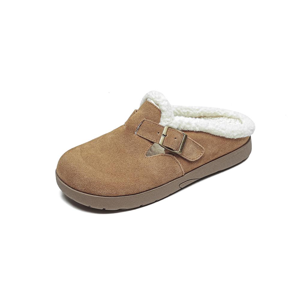 Thick-soled retro one-pedal outer wear bag head half slippers women's soft bottom