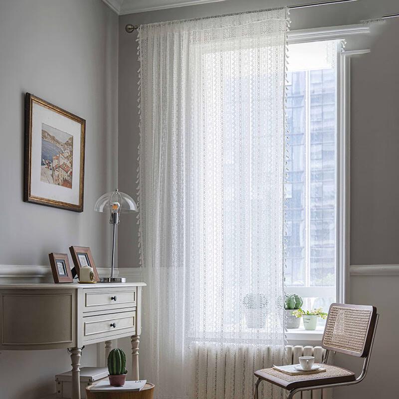 Jingga Crochet Translucent Rod Pocket Curtain