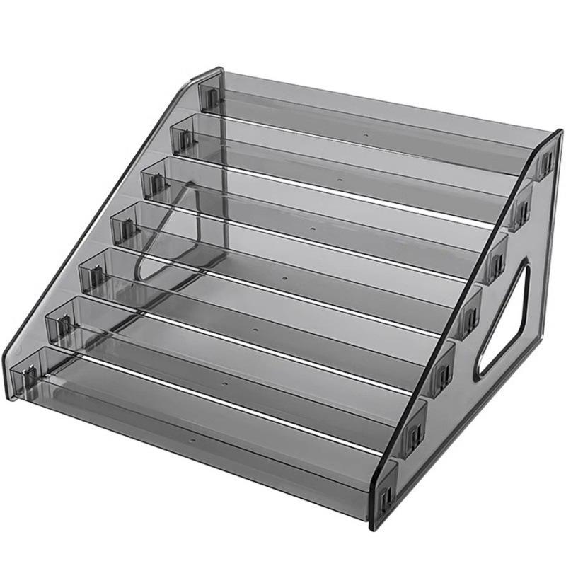 Translucent Gray Acrylic Multi-Layer Card Storage Box for Ultraman, Yu-Gi-Oh!, and My Little Pony Cards