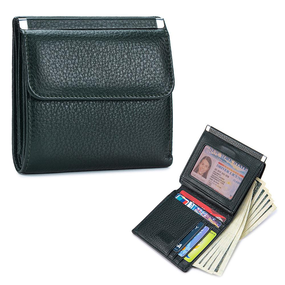 New Short Wallet, Women's High-end Storage Bag, First-layer Cowhide Wallet, Multi-function Card Bag, Change Bag.