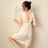 Sex Nightgown Pajamas V-neck Sleeveless Sexy Lace See-through Pajamas Seductive