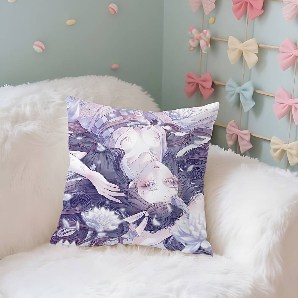 NNezukos KKamados Case Plush Fabric Soft Pillowcase Double Sided Print Cushion Cover Household Gifts