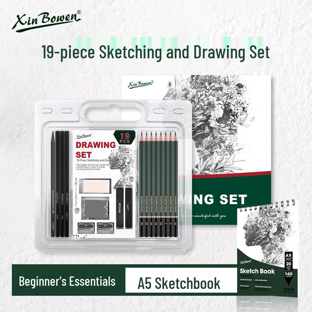 Grenzüberschreitendes Kunst-Holzkohle-Skizzierstift-Set - Weiche, Mittlere, Harte Varianten