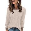 Autumn and Winter European and American Beauty Color-blocked Casual Round Neck Pullover Long-sleeved Tops