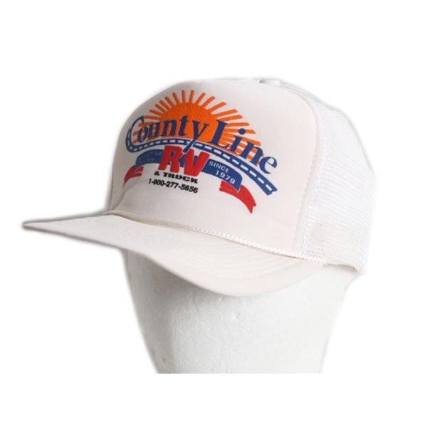 Used [Discount coupons now available!] Dead stock 90s corporate logo print mesh baseball cap free size old hat trucker hat white one point