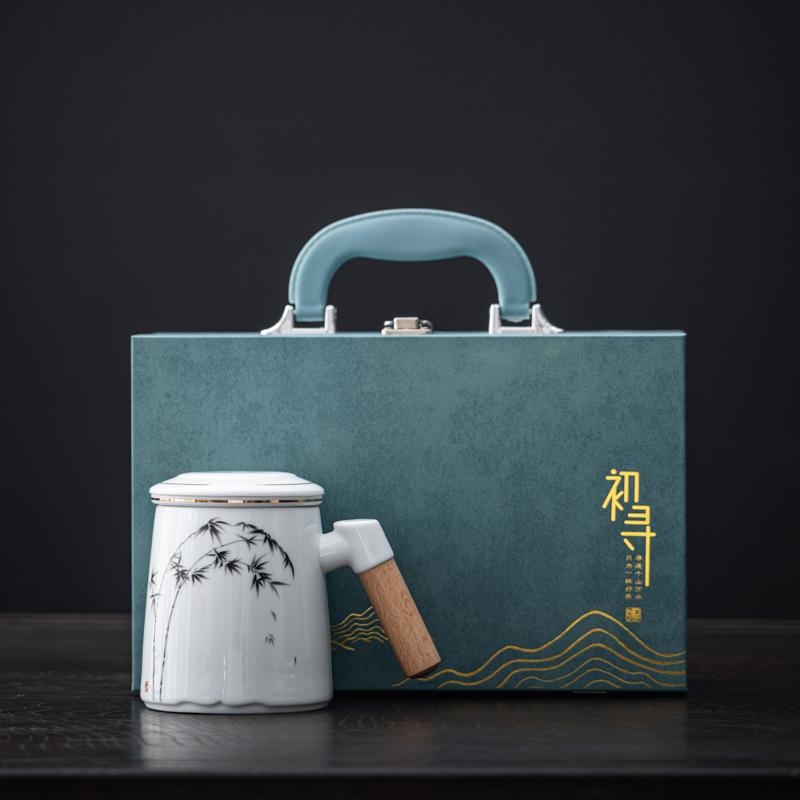 Merchandise Yingqing Office Cup Tea Set Graduation Season Souvenir Ceramic Cup Mug Company Business Gift Set