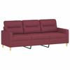 Vidaxl 2-Seater Lounge Set with Cushions, Wine Red, Fabric