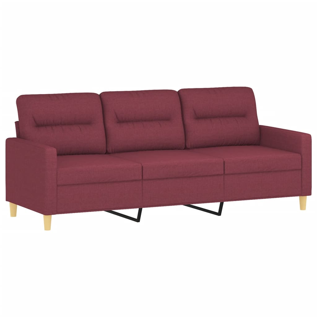 Vidaxl 2-Seater Lounge Set with Cushions, Wine Red, Fabric