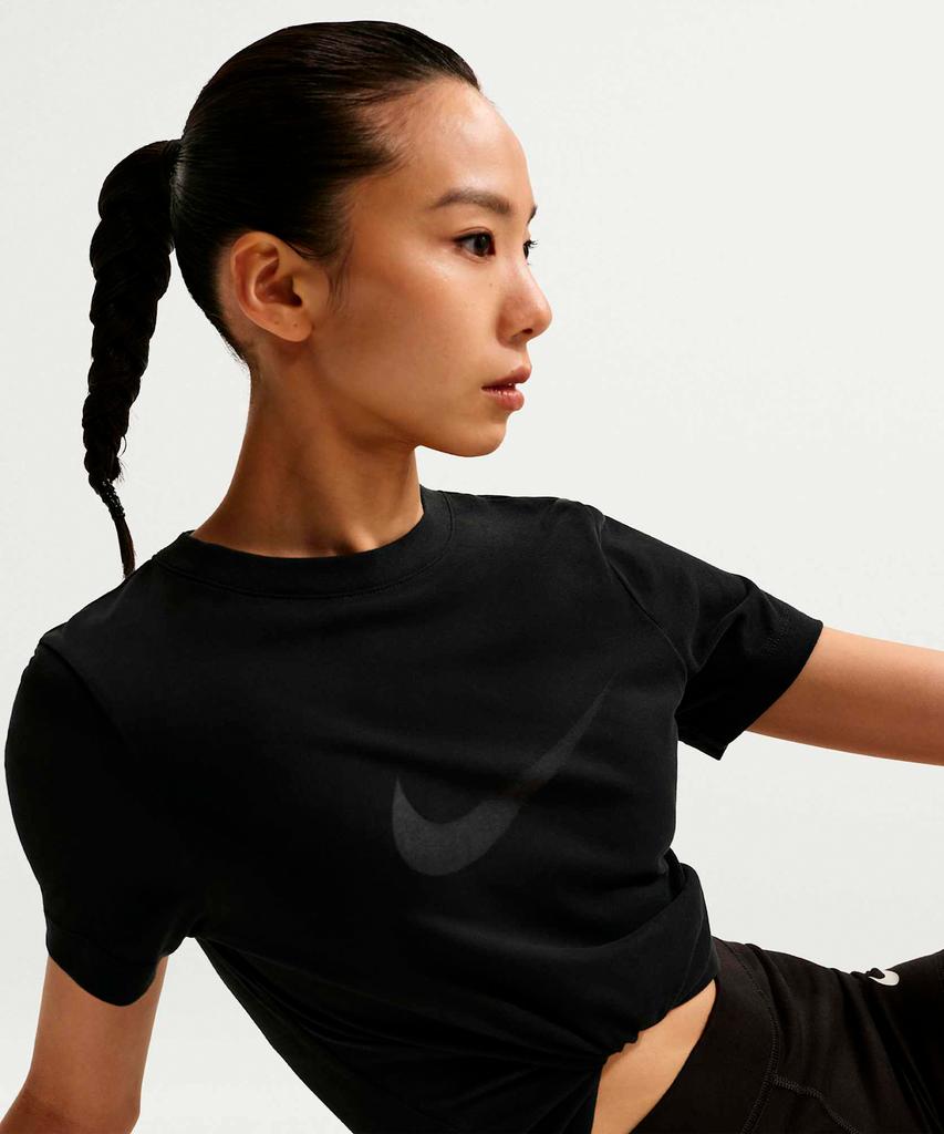 NIKE Sportswear Slim Short Sleeve Burnout Logo Top W - Black / Io1517-010