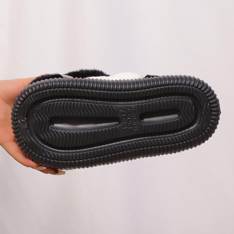 Fashion Women's Winter Home Cotton Slippers Non-Slip Thick Soled New Cute Plush Warm Indoor Slippers Plush Cotton Shoes