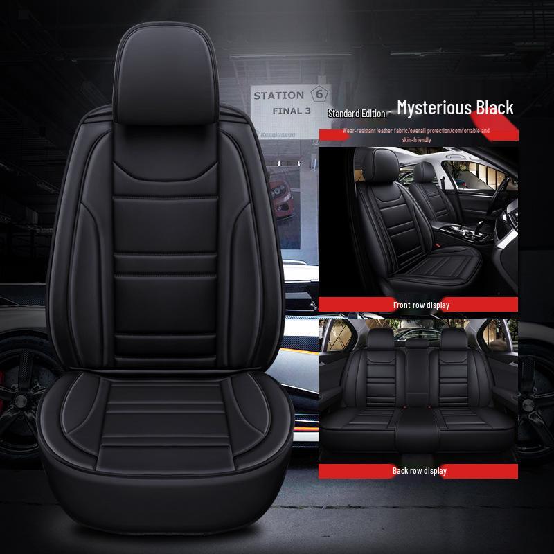 2025 Universelles Voll-/Halbwickel Leder Cartoon Autositzkissen für alle Jahreszeiten