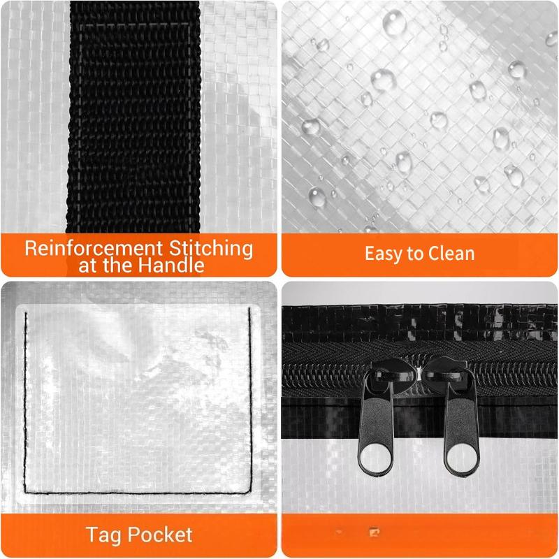 Heavy Duty Woven Moving Bags with Zippers Large Capacity Storage Totes for Clothes Bedding Foldable Luggage Organizer for Travel Moving College Dorm