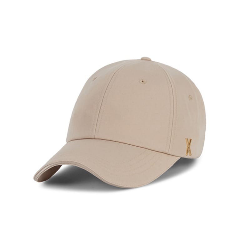 VARZAR Gold Stud Overfit Ball Cap Beige
